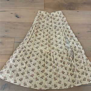 Rylee + Cru Cream Floral Maxi Skirt